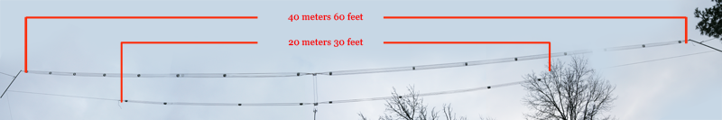 Two band Cage dipole antenna, Prototype #1